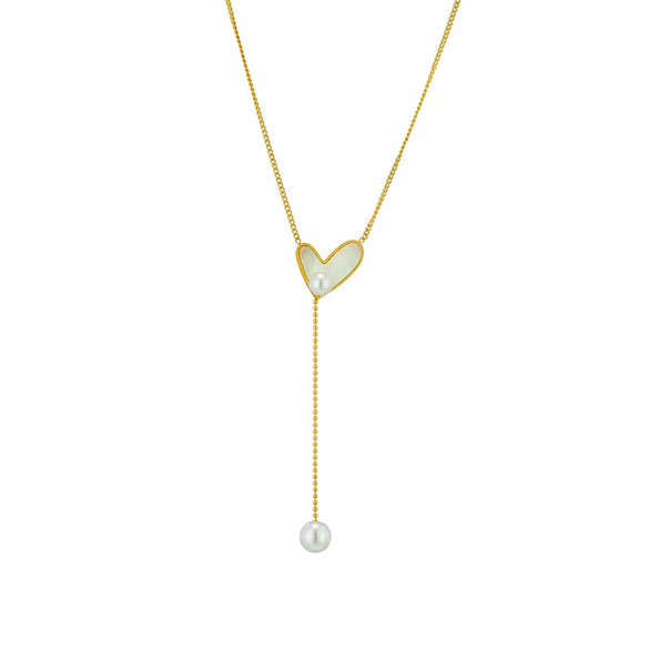Women's Titanium Steel Geometric Ball Chain Electroplated Clavicle Chain