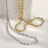 Women's Titanium Steel Geometric Bead Chain Necklace With Electroplating Treatment Simple Style