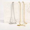 Women's Titanium Steel Geometric Bead Chain Necklace With Electroplating Treatment Simple Style