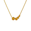 Women's Titanium Steel Geometric Bead Necklace With Electroplating And Bamboo Chain Style Ins Niche Design