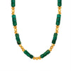 Women's 316L Stainless Steel Geometric Beaded Emperor Stone Necklace Goldplated Popular Jewelry
