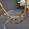 Women's 316L Stainless Steel Geometric Beaded Emperor Stone Necklace Goldplated Popular Jewelry
