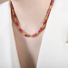 Women's 316L Stainless Steel Geometric Beaded Emperor Stone Necklace Goldplated Popular Jewelry