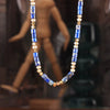 Women's 316L Stainless Steel Geometric Beaded Emperor Stone Necklace Goldplated Popular Jewelry