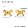 Women's 316L Stainless Steel Geometric Bow Style Earrings With Electroplating Design