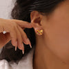 Women's 316L Stainless Steel Geometric Bow Style Earrings With Electroplating Design