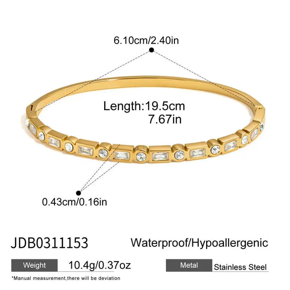 Women's Titanium Steel Geometric Bracelet With Rhinestone Clasp Electroplated Stainless Steel Non Fading Light Luxury Jewelry