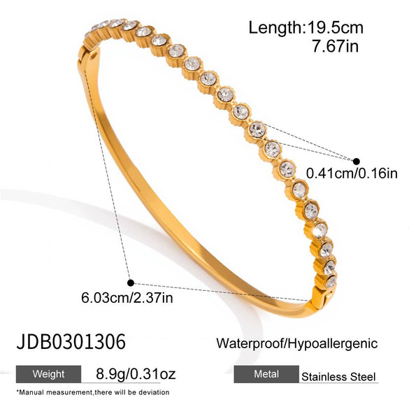 Women's Titanium Steel Geometric Bracelet With Rhinestone Clasp Electroplated Stainless Steel Non Fading Light Luxury Jewelry