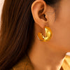 Women's 316L Stainless Steel Geometric C Shaped Light Luxury Wide Glaze Exaggerated Earrings Pvd Color Retaining Electroplated