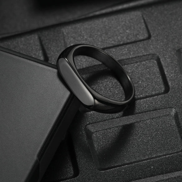 Women's Titanium Steel Geometric Casting Electroplated Ring Minimalist Style