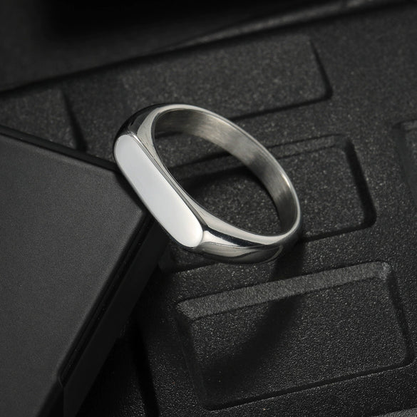 Women's Titanium Steel Geometric Casting Electroplated Ring Minimalist Style