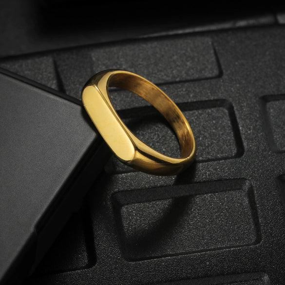 Women's Titanium Steel Geometric Casting Electroplated Ring Minimalist Style