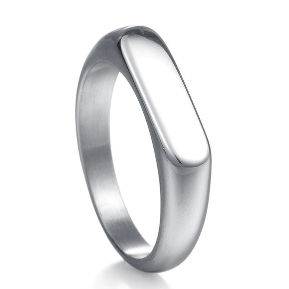 Women's Titanium Steel Geometric Casting Electroplated Ring Minimalist Style