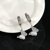 Women's Titanium Steel Geometric Clover Ear Studs Earrings With Electroplating