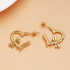 Women's Titanium Steel Geometric Clover Ear Studs Earrings With Electroplating
