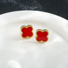 Women's Titanium Steel Geometric Clover Ear Studs Earrings With Electroplating