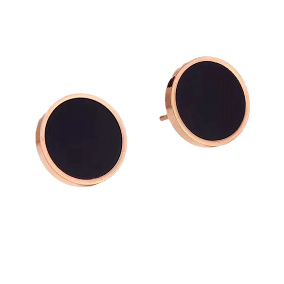 Women's Titanium Steel Geometric Clover Ear Studs Earrings With Electroplating