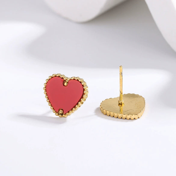 Women's Titanium Steel Geometric Clover Ear Studs Earrings With Electroplating