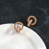 Women's Titanium Steel Geometric Clover Ear Studs Earrings With Electroplating