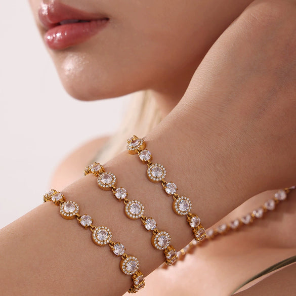 Women's Titanium Steel Geometric Design Electroplated Bracelet Jewelry