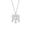 Women's Titanium Steel Geometric Design Mixed Gemstone Setting Cross Chain Necklace