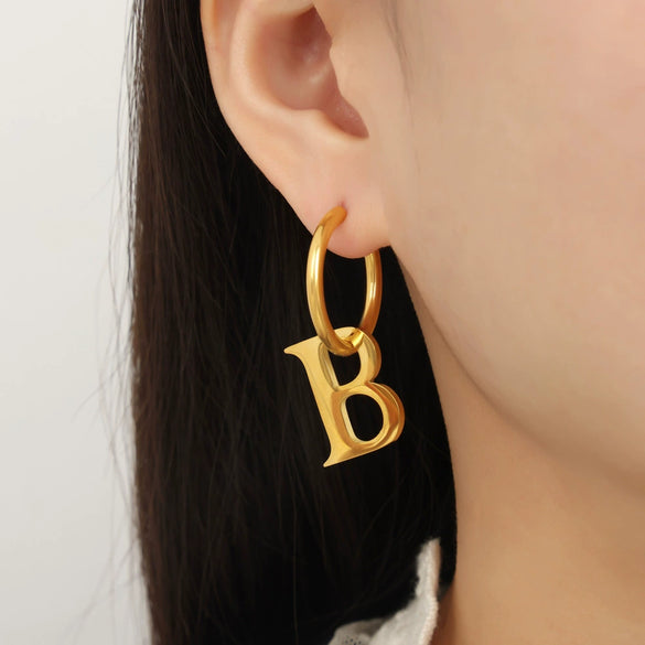 Women's 316L Stainless Steel Geometric Detachable Pendant Earrings Jewelry Goldplated Electroplated