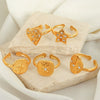 Women's 316L Stainless Steel Geometric Diamond Open Ring Gold Plated French Style Light Luxury Fashion Niche