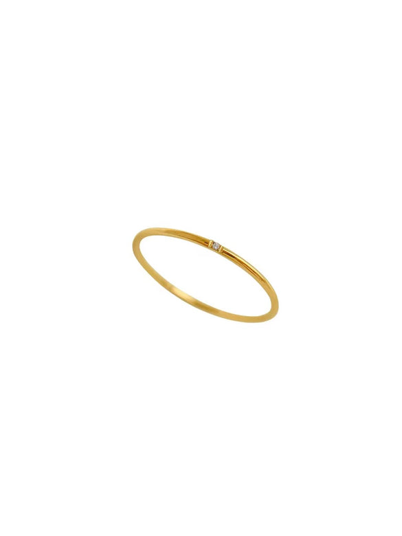 Women's Titanium Steel Geometric Diamond Ring