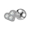 Women's Titanium Steel Geometric Diamond Style Ear Studs With Thin Needle Screw Back Princess Style Cartilage And Helix Earrings