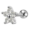 Women's Titanium Steel Geometric Diamond Style Ear Studs With Thin Needle Screw Back Princess Style Cartilage And Helix Earrings