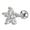 Women's Titanium Steel Geometric Diamond Style Ear Studs With Thin Needle Screw Back Princess Style Cartilage And Helix Earrings