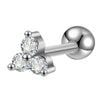 Women's Titanium Steel Geometric Diamond Style Ear Studs With Thin Needle Screw Back Princess Style Cartilage And Helix Earrings