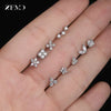 Women's Titanium Steel Geometric Diamond Style Ear Studs With Thin Needle Screw Back Princess Style Cartilage And Helix Earrings
