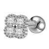 Women's Titanium Steel Geometric Diamond Style Ear Studs With Thin Needle Screw Back Princess Style Cartilage And Helix Earrings