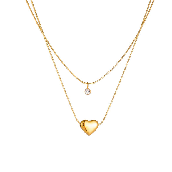 Women's Titanium Steel Geometric Double Clavicle Chain Necklace