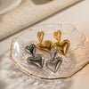 Women's Titanium Steel Geometric Double Earrings With Electroplating And Nonfading Love Pendant