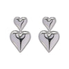 Women's Titanium Steel Geometric Double Earrings With Electroplating And Nonfading Love Pendant