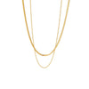 Women's Titanium Steel Geometric Doublelayer Twist Necklace With Electroplating And Snake Bone Chain