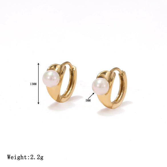 Women's Titanium Steel Geometric Earrings With Electroplating Light Luxury Simple Style