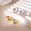 Women's Titanium Steel Geometric Earrings With Electroplating Light Luxury Simple Style