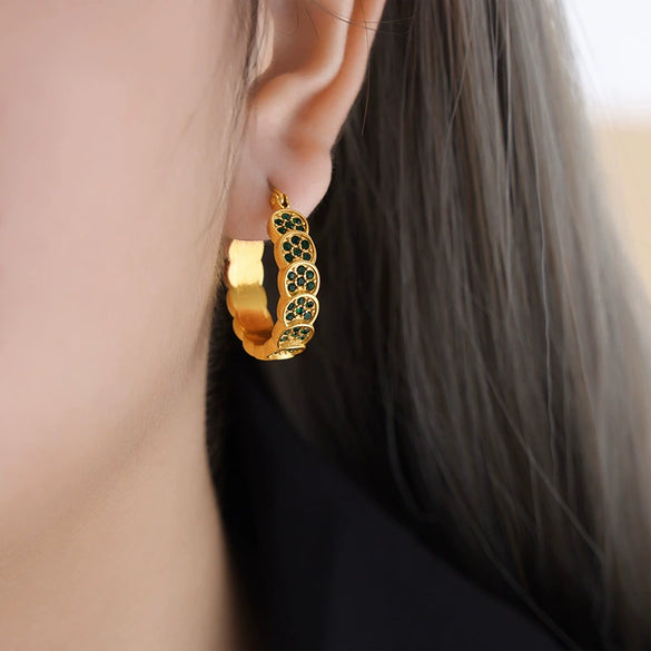 Women's 316L Stainless Steel Geometric Electroplated Allmatch Earrings