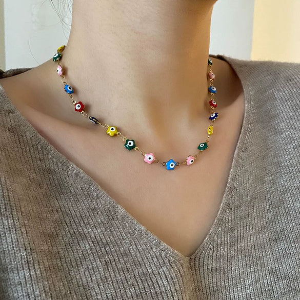 Women's Titanium Steel Geometric Electroplating Light Luxury Clavicle Chain Necklace
