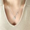 Women's Titanium Steel Geometric Five Pointed Star And Square Pendant Necklace With Electroplated Finish