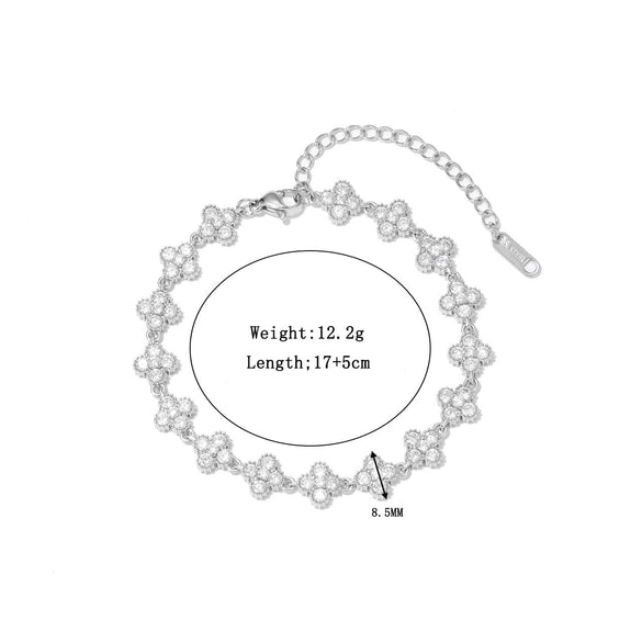 Women's Titanium Steel Geometric Flower Bracelet With Electroplating Design Simple Style