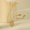 Women's Titanium Steel Geometric Flower Necklace With Diamond Inlay And Snake Bone Chain