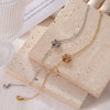 Women's Titanium Steel Geometric Flower Style Electroplating Bracelet Jewelry