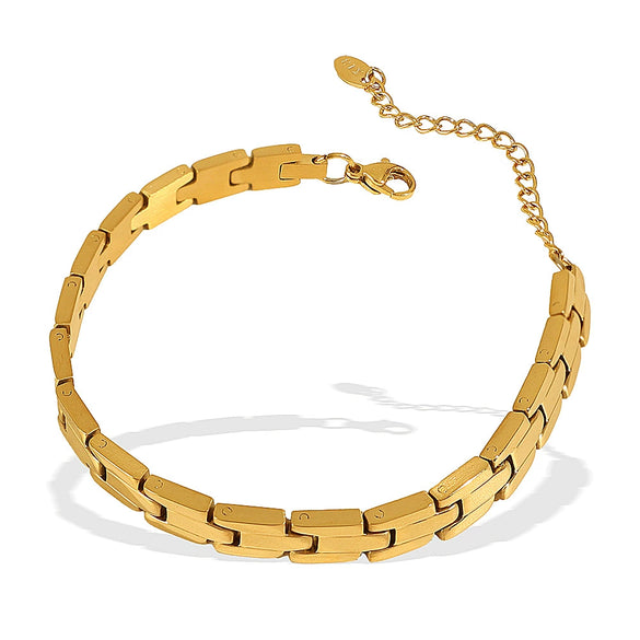 Women's 316L Stainless Steel Geometric Gold Plated Electroplated Minimalist Bracelet Jewelry