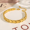 Women's 316L Stainless Steel Geometric Gold Plated Electroplated Minimalist Bracelet Jewelry
