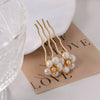 Women's Titanium Steel Geometric Handmade Ushaped Pearl Hairpin
