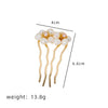 Women's Titanium Steel Geometric Handmade Ushaped Pearl Hairpin